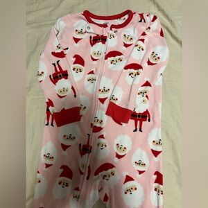 Carter's Pink and Red Santa Pajama Set